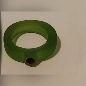 Genuine Seaglass Carved Ring